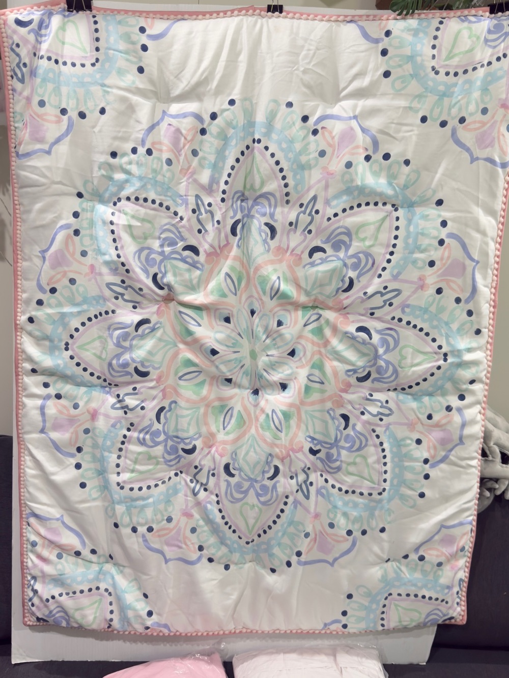 Pastel Watercolor  Mandala Boho Baby Girl Crib Bedding set - New See Details
